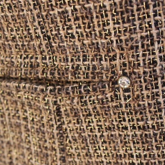 Oltre Women's Blazer Military Style Brown Gold Metallic Rhinestones Size 10 - Picture 7 of 12